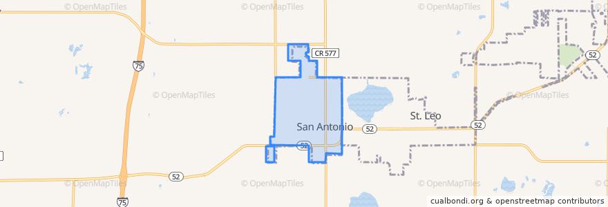 Mapa de ubicacion de San Antonio.