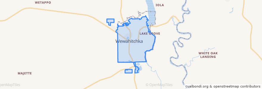 Mapa de ubicacion de Wewahitchka.