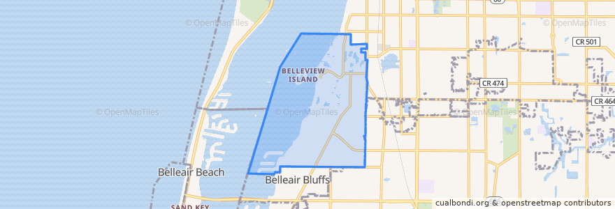 Mapa de ubicacion de Belleair.