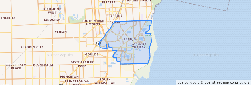 Mapa de ubicacion de Cutler Bay.