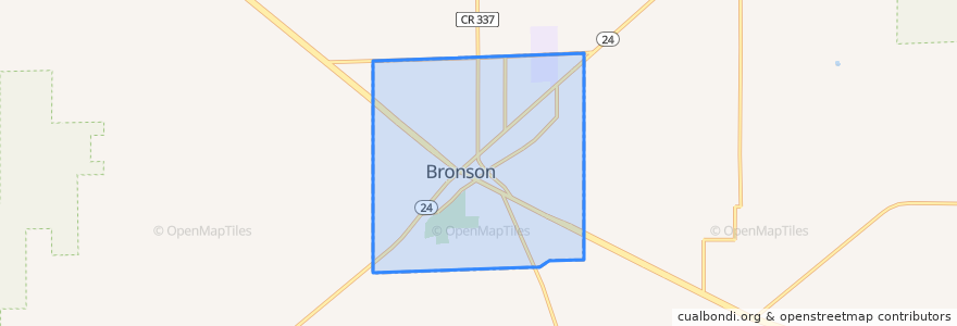 Mapa de ubicacion de Bronson.