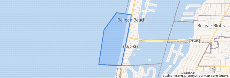 Mapa de ubicacion de Belleair Shore.