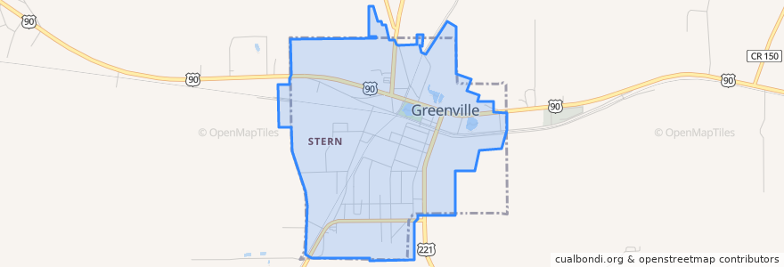 Mapa de ubicacion de Greenville.