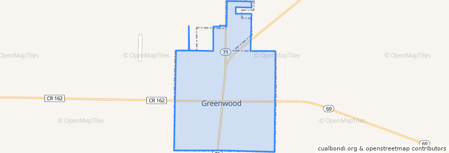 Mapa de ubicacion de Greenwood.