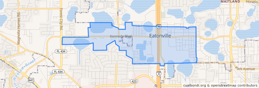 Mapa de ubicacion de Eatonville.