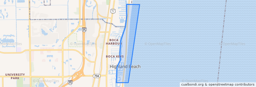 Mapa de ubicacion de Highland Beach.