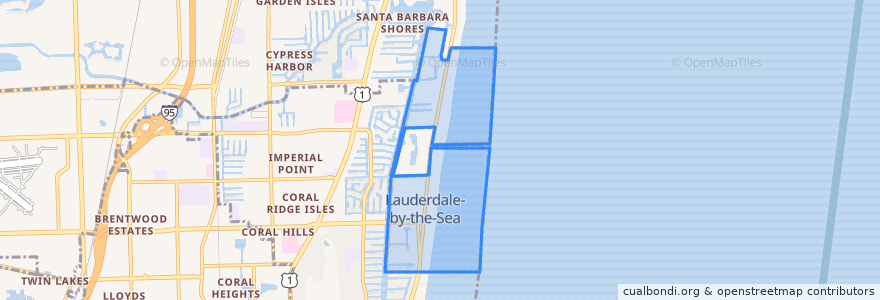 Mapa de ubicacion de Lauderdale-by-the-Sea.