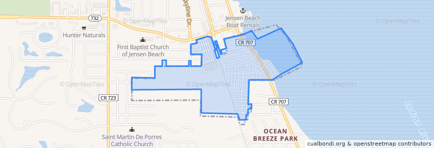 Mapa de ubicacion de Ocean Breeze.