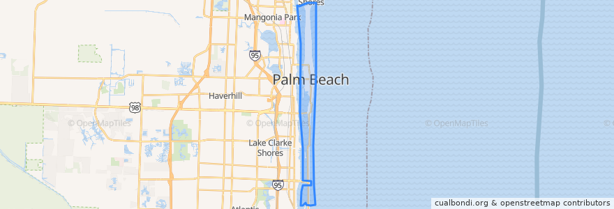 Mapa de ubicacion de Palm Beach.