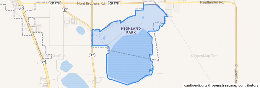 Mapa de ubicacion de Highland Park.