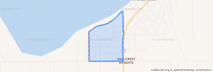 Mapa de ubicacion de Hillcrest Heights.