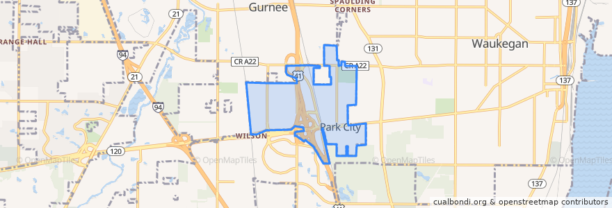 Mapa de ubicacion de Park City.