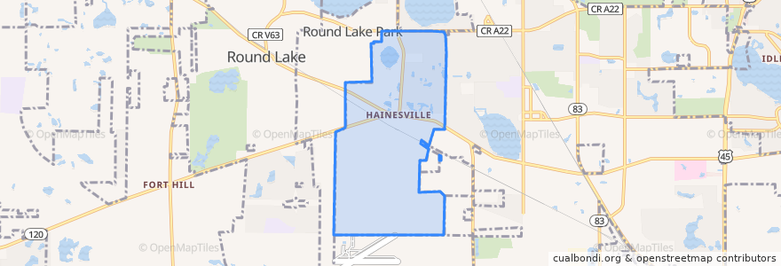 Mapa de ubicacion de Hainesville.