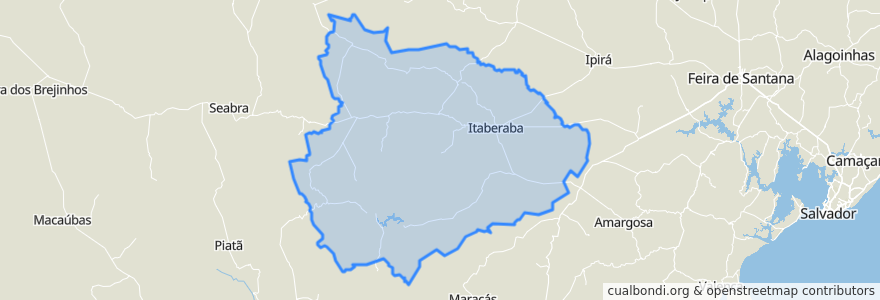 Mapa de ubicacion de Região Geográfica Imediata de Itaberaba.