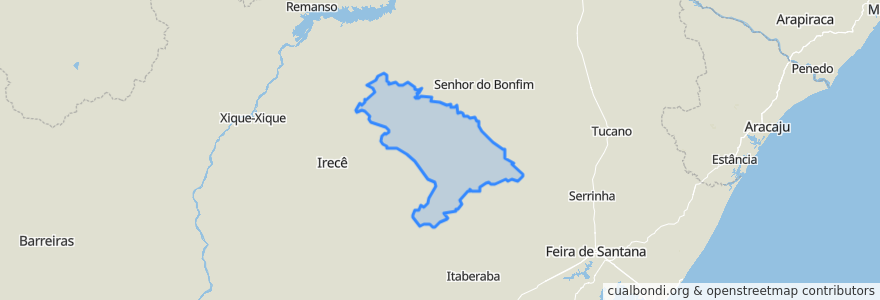 Mapa de ubicacion de Região Geográfica Imediata de Jacobina.