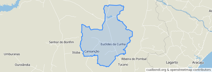 Mapa de ubicacion de Região Geográfica Imediata de Euclides da Cunha.