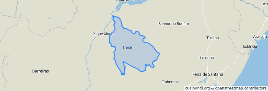 Mapa de ubicacion de Região Geográfica Imediata de Irecê.