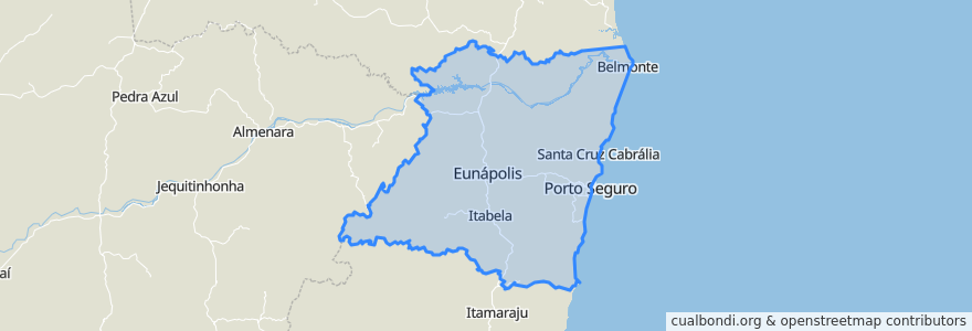 Mapa de ubicacion de Região Geográfica Imediata de Eunápolis - Porto Seguro.