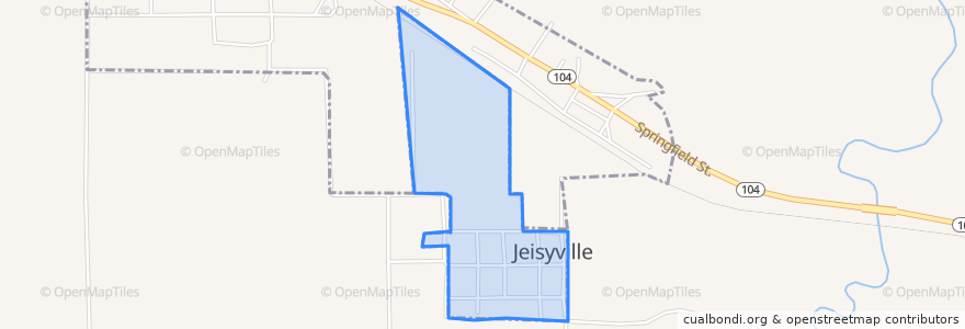 Mapa de ubicacion de Jeisyville.