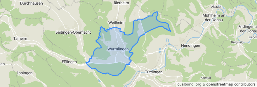 Mapa de ubicacion de Wurmlingen.