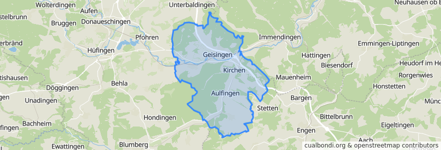 Mapa de ubicacion de Geisingen.