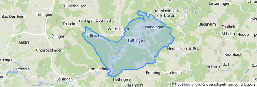 Mapa de ubicacion de Tuttlingen.