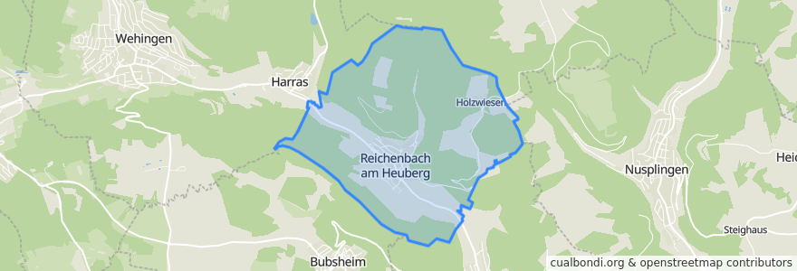 Mapa de ubicacion de Reichenbach am Heuberg.