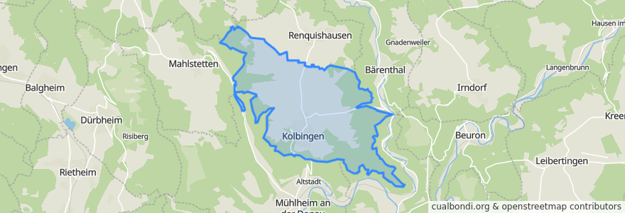 Mapa de ubicacion de Kolbingen.