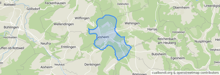 Mapa de ubicacion de Gosheim.