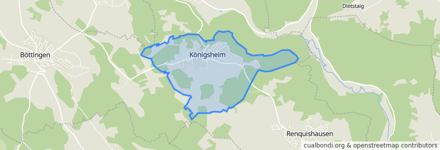 Mapa de ubicacion de Königsheim.