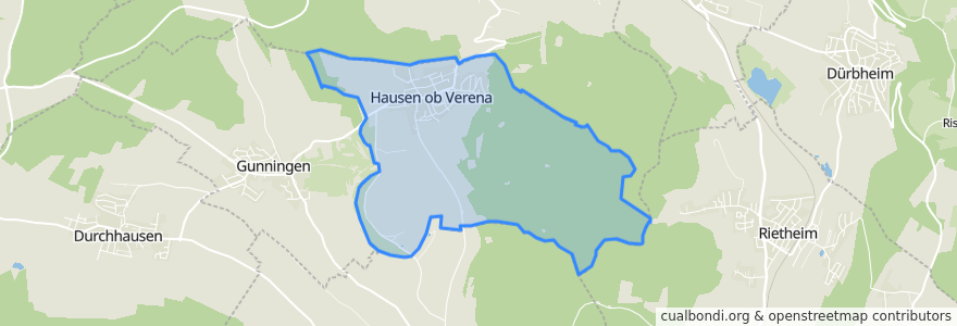 Mapa de ubicacion de Hausen ob Verena.