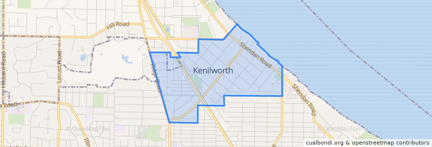 Mapa de ubicacion de Kenilworth.