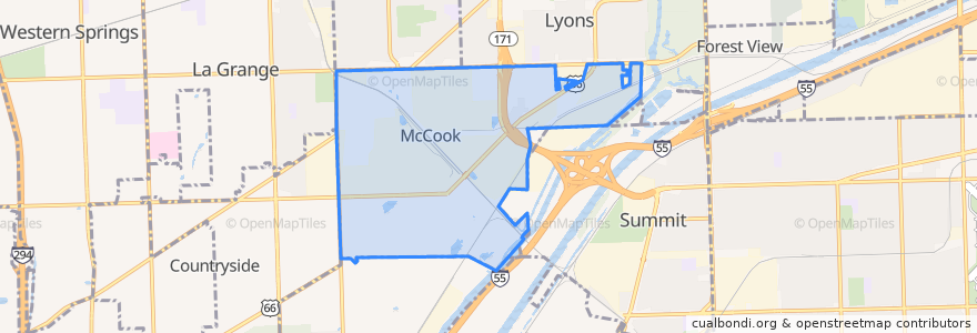 Mapa de ubicacion de McCook.