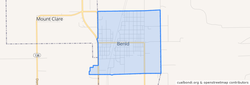 Mapa de ubicacion de Benld.