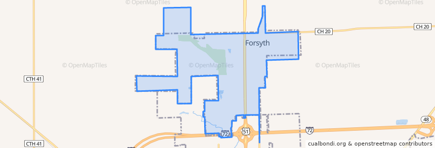 Mapa de ubicacion de Forsyth.