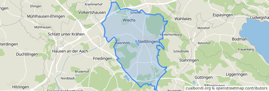 Mapa de ubicacion de Steißlingen.