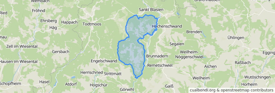 Mapa de ubicacion de Dachsberg (Südschwarzwald).