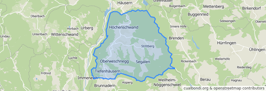 Mapa de ubicacion de Höchenschwand.