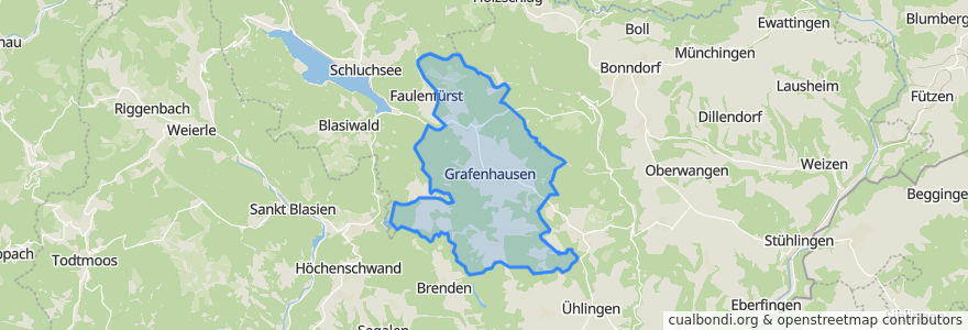 Mapa de ubicacion de Grafenhausen.