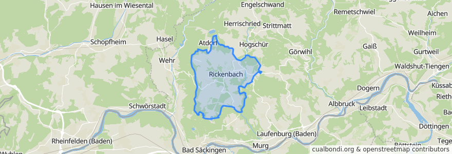 Mapa de ubicacion de Rickenbach.