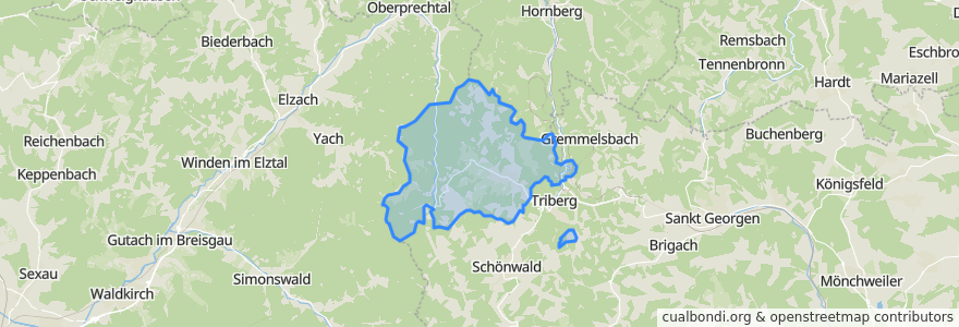 Mapa de ubicacion de Schonach im Schwarzwald.