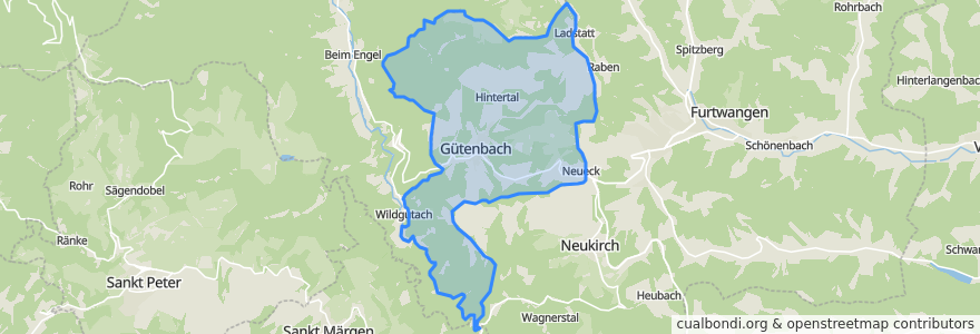 Mapa de ubicacion de Gütenbach.