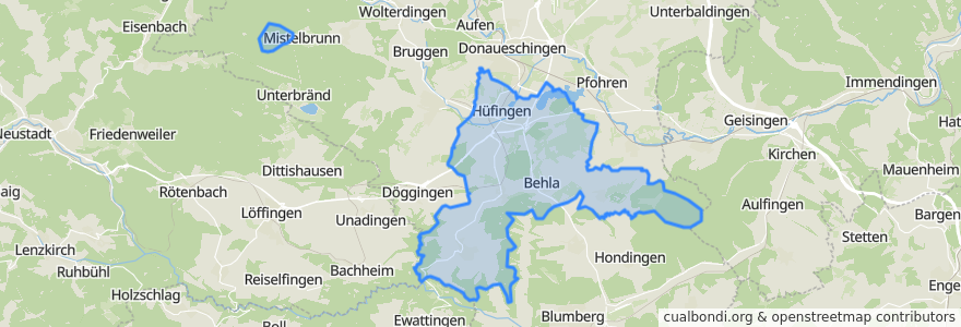 Mapa de ubicacion de Hüfingen.