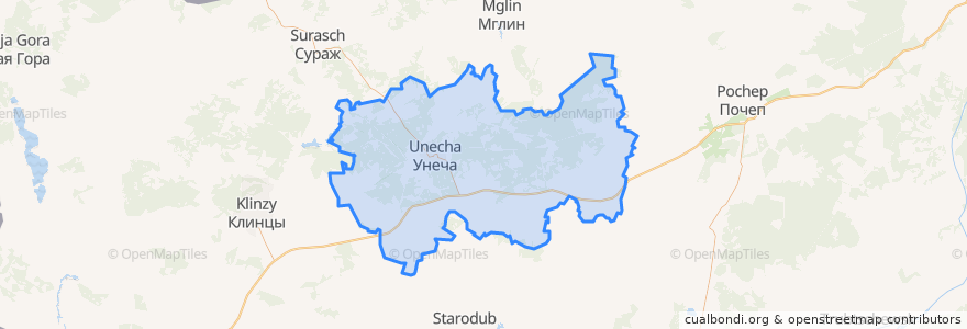 Mapa de ubicacion de Унечский район.