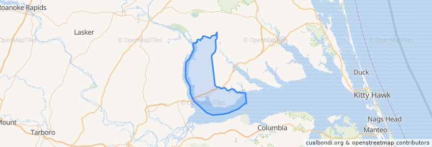 Mapa de ubicacion de Chowan County.