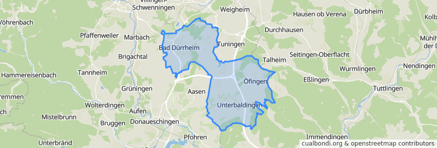 Mapa de ubicacion de Bad Dürrheim.