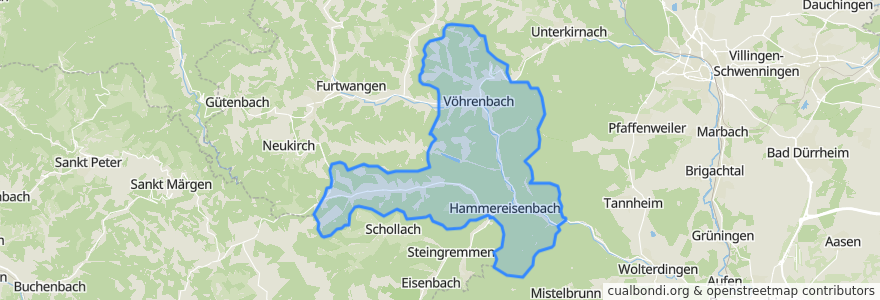 Mapa de ubicacion de Vöhrenbach.