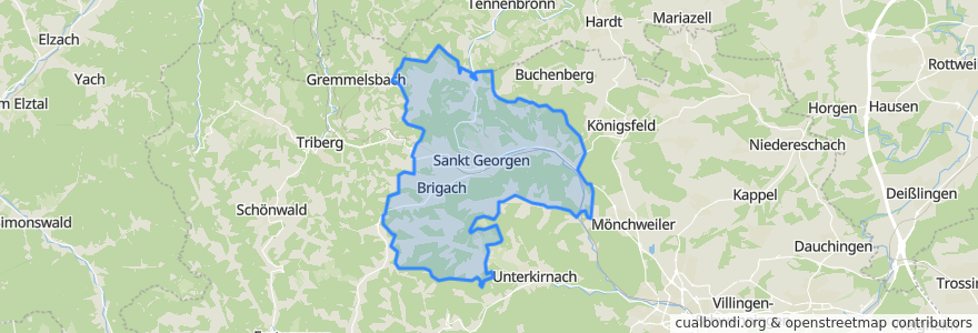 Mapa de ubicacion de St. Georgen im Schwarzwald.