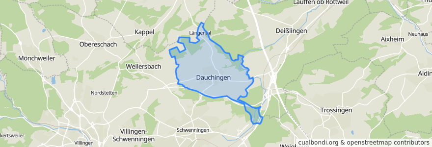 Mapa de ubicacion de Dauchingen.