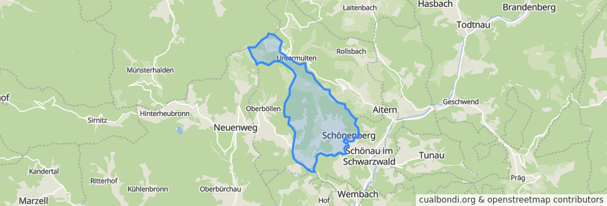 Mapa de ubicacion de Schönenberg.